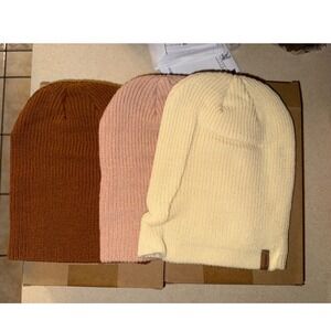 FURTALK Kids Knit Beanies Set of 3 Carmel, Pink & Cream Winter Warm Hats